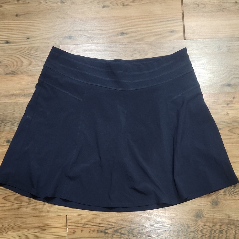 Athleta All Day‎ Skort Jupe Short All Day Navy Blue Zipper 16 Sporty Casual Norm